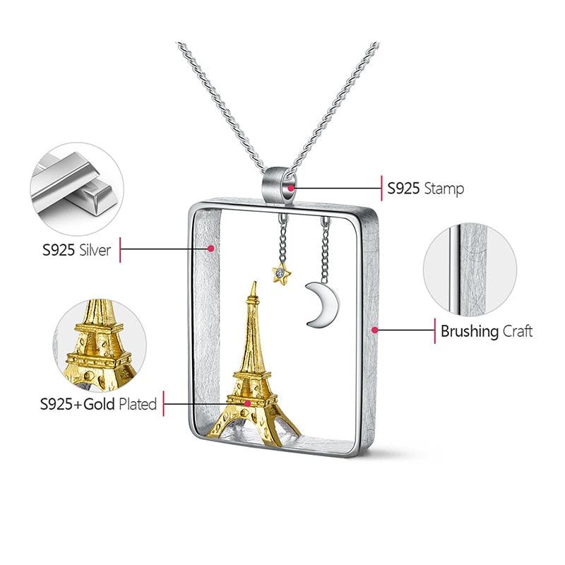 925 Sterling Silver Eiffel Tower Pendant: Charm Jewelry (without Chain) - GM1259 - Touchy Style