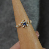 925 Sterling Silver Finger Rings Charm Jewelry - Geometric Square Sapphire - Xm093 - Touchy Style