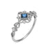 925 Sterling Silver Finger Rings Charm Jewelry - Geometric Square Sapphire - Xm093 - Touchy Style