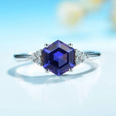 925 Sterling Silver Finger Rings Charm Jewelry JOS0354 Oval Purple Gemstone - Touchy Style