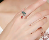 925 Sterling Silver Finger Rings Charm Jewelry Ladybug Pattern 