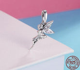 925 Sterling Silver Flower Fairy Dangle Pendant Charm Jewelry SCC359 Without Chain - Touchy Style