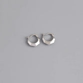 925 Sterling Silver Hoop Earrings Charm Jewelry - Light Ear Buckle - MD268 - Touchy Style