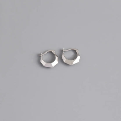 925 Sterling Silver Hoop Earrings Charm Jewelry - Light Ear Buckle - MD268 - Touchy Style