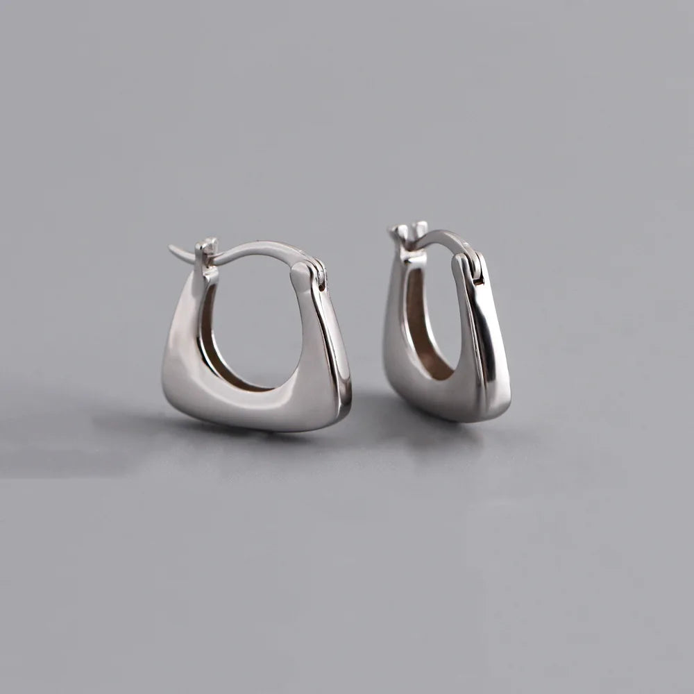 925 Sterling Silver Hoop Earrings Charm Jewelry - MD321 Design - Touchy Style