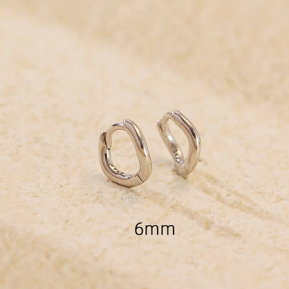 925 Sterling Silver Hoop Earrings Charm Jewelry - Simple Irregular Wavy - YH0489 - Touchy Style