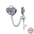 925 Sterling Silver Key of Heart Lock Pendant Charm Jewelry WOS52 Without Chain - Touchy Style