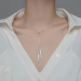 925 Sterling Silver Long Necklaces Charm Jewelry Stainless Steel Classic Triangle Fashion - Touchy Style