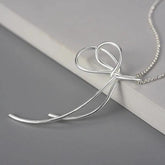 925 Sterling Silver Lovely Knot Necklace Charm Jewelry - LFJE0206 - Touchy Style .