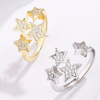 925 Sterling Silver Luminous Stars Rings Charm Jewelry GV409 - Touchy Style