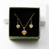 925 Sterling Silver Necklace and Earring Charm Jewelry Set - Yellow Heart Shaped - Xm255 - Touchy Style