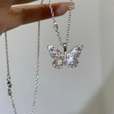 925 Sterling Silver Necklace Charm Jewelry - Dazzling Butterfly - TSJ94 - Touchy Style