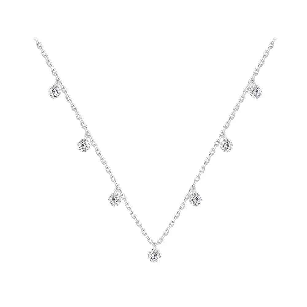 925 Sterling Silver Necklace Charm Jewelry - Fashionable Collarbone Chain - xl952 - Touchy Style