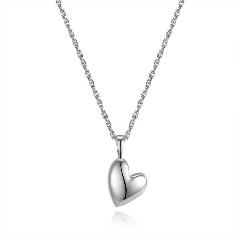 925 Sterling Silver Necklace Charm Jewelry - Heart Shaped Pendant - Xm336 - Touchy Style