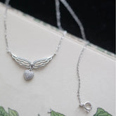 925 Sterling Silver Necklace Charm Jewelry - Hollow Wings Love - Xm370 - Touchy Style