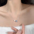 925 Sterling Silver Necklace Charm Jewelry - Pearl, Blue Clear CZ - TSJ126 - Touchy Style