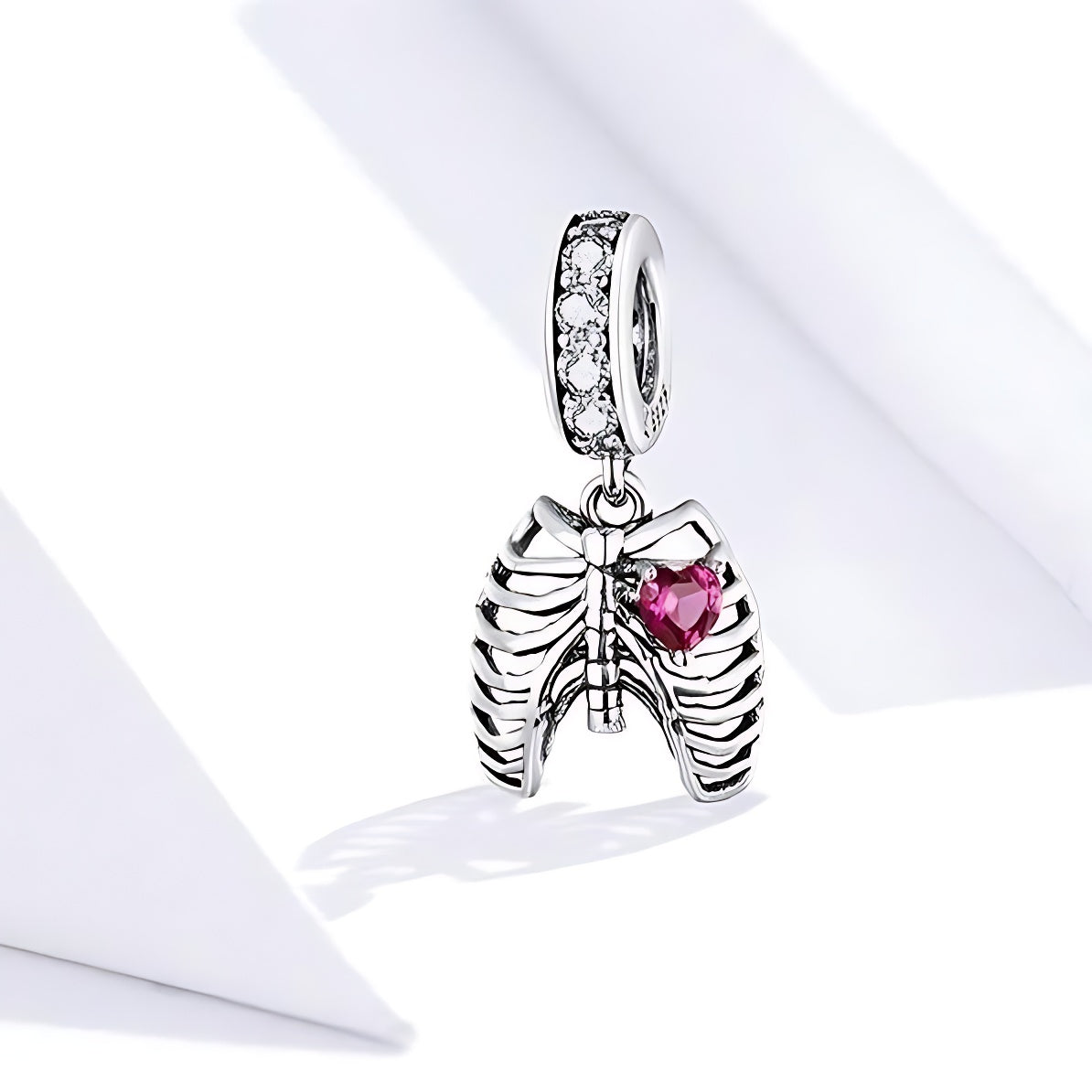 925 Sterling Silver Pendant Charm Jewelry Love Skeleton ECC1459 Without Chain - Touchy Style