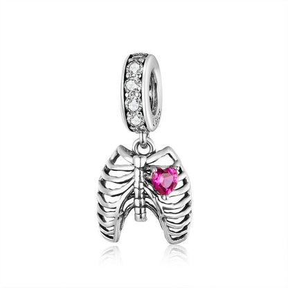 925 Sterling Silver Pendant Charm Jewelry Love Skeleton ECC1459 Without Chain - Touchy Style