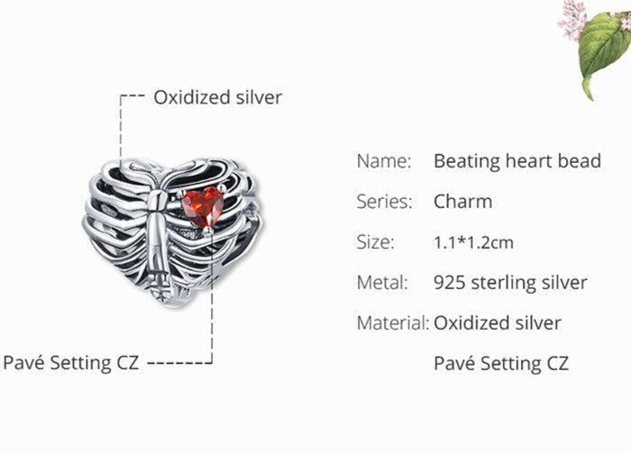 925 Sterling Silver Pendant Charm Jewelry Love Skeleton ECC1459 Without Chain - Touchy Style