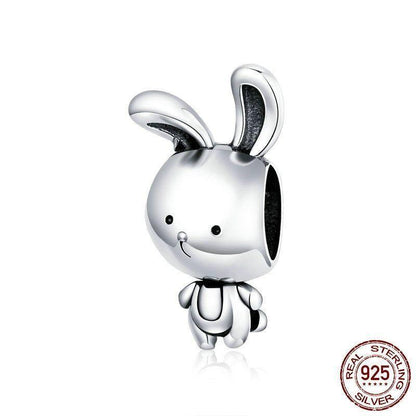 925 Sterling Silver Pendant Charm Jewelry WFS02 Rabbit Shape Without Chain - Touchy Style