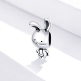 925 Sterling Silver Pendant Charm Jewelry WFS02 Rabbit Shape Without Chain - Touchy Style .