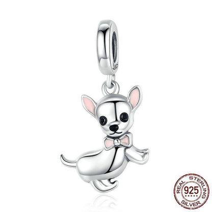 925 Sterling Silver Pendent Charm Jewelry Chihuahua Dog SCC1317 - Touchy Style