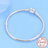 925 Sterling Silver Plated Snake Chain Bracelet Charm Jewelry ZJCL12 - Touchy Style