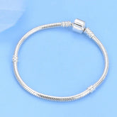 925 Sterling Silver Plated Snake Chain Bracelet Charm Jewelry ZJCL12 - Touchy Style