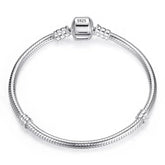 925 Sterling Silver Plated Snake Chain Bracelet Charm Jewelry ZJCL12 - Touchy Style