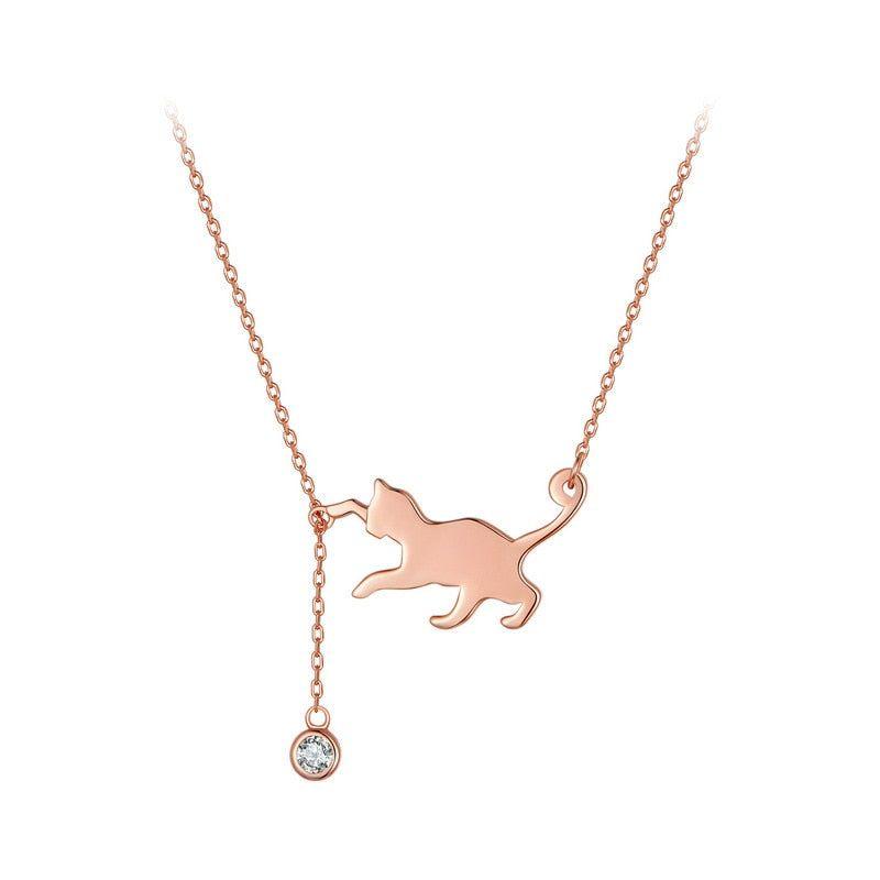 925 Sterling Silver Pussy Cat Pendant Necklace Charm Jewelry - Touchy Style