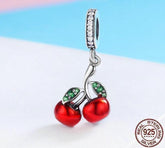 925 Sterling Silver Red Cherry pendant Charm Jewelry Without Chain - Touchy Style