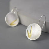 925 Sterling Silver Small Bamboo Leaves Dangle Earrings: Charm Jewelry (LFJB0267) - Touchy Style .