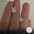 925 Sterling Silver Stud Earrings Charm Jewelry - Bunny Pearl Zircon - Xm402 - Touchy Style