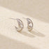 925 Sterling Silver Stud Earrings Charm Jewelry - C-shaped Metal - YH0453 - Touchy Style