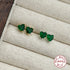 925 Sterling Silver Stud Earrings Charm Jewelry - Green Zircon Heart-shaped - Xm381 - Touchy Style