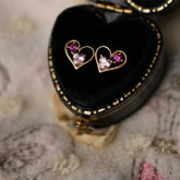 925 Sterling Silver Stud Earrings Charm Jewelry - Hollow Pink Heart - Xm369 - Touchy Style