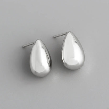 925 Sterling Silver Stud Earrings Charm Jewelry - Light Drop-shaped - MD412 - Touchy Style