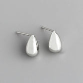 925 Sterling Silver Stud Earrings Charm Jewelry - Light Drop-shaped - MD412 - Touchy Style