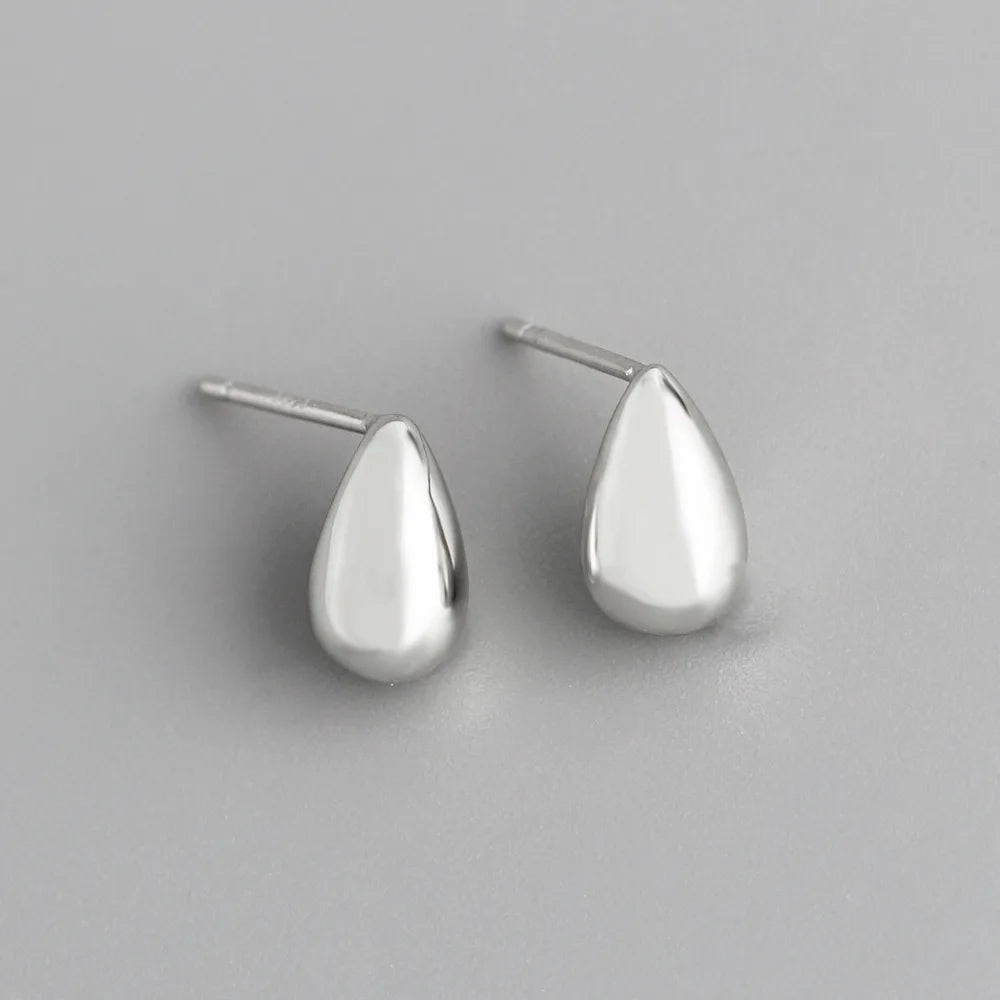 925 Sterling Silver Stud Earrings Charm Jewelry - Light Drop-shaped - MD412 - Touchy Style