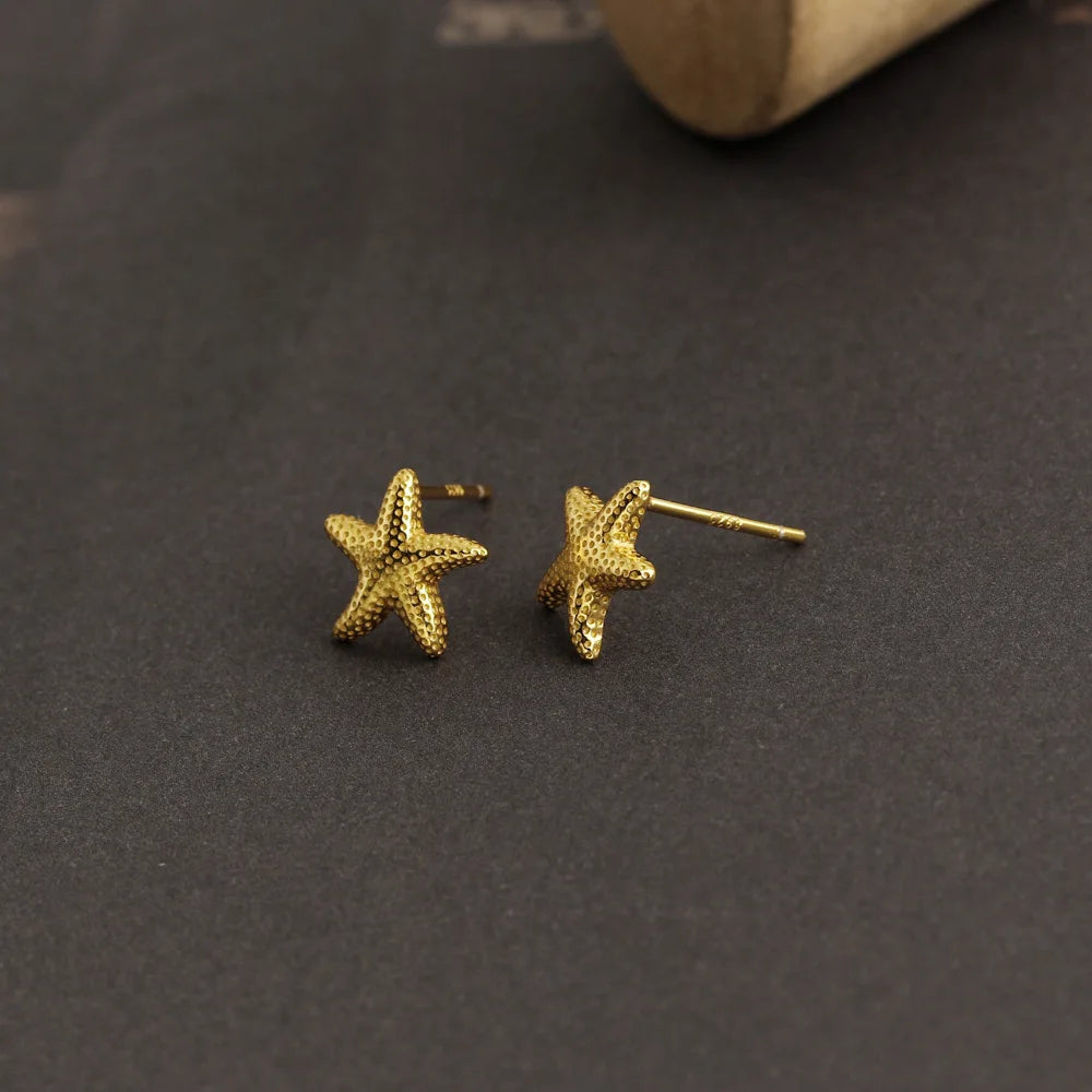 925 Sterling Silver Stud Earrings Charm Jewelry - Light Starfish - MD401 - Touchy Style