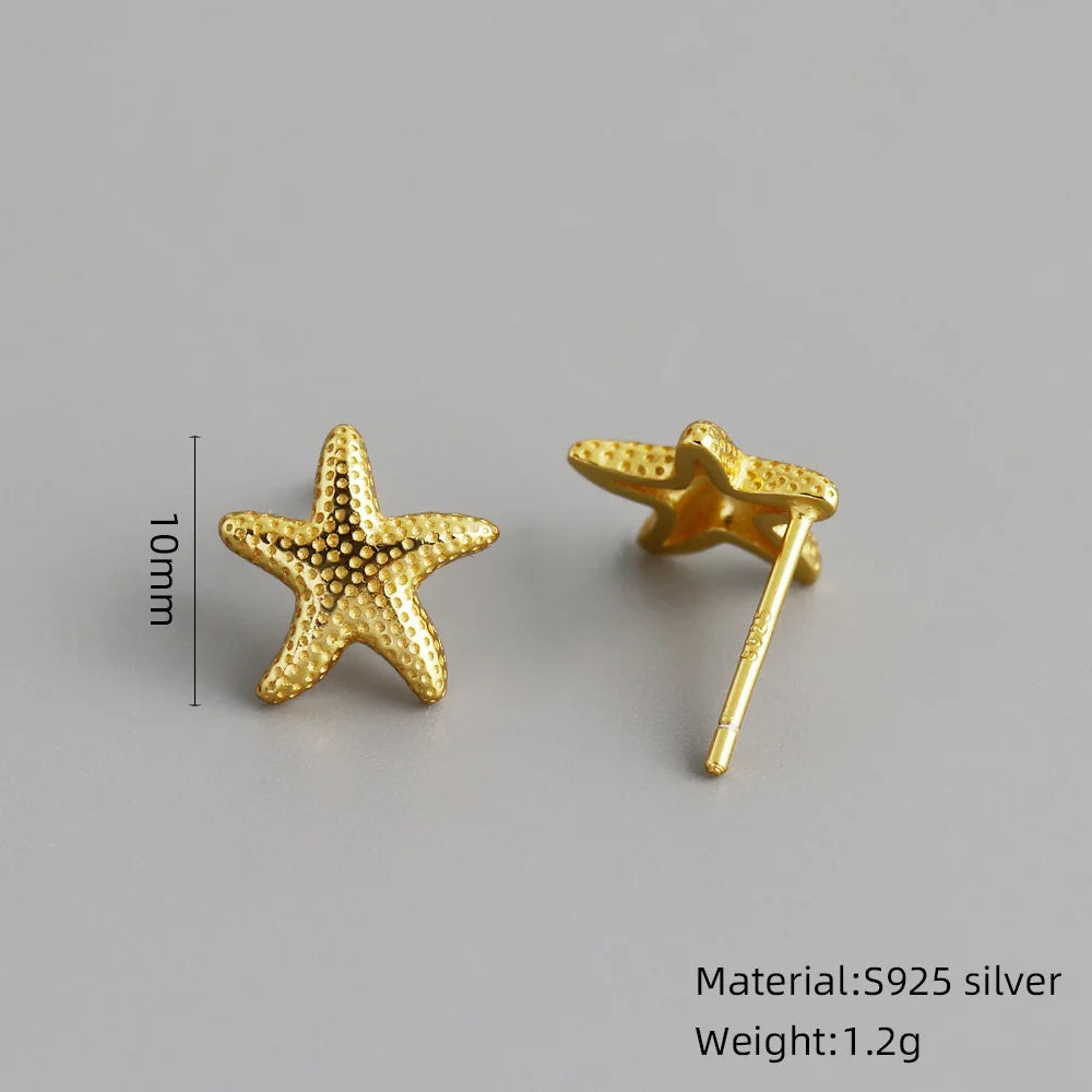 925 Sterling Silver Stud Earrings Charm Jewelry - Light Starfish - MD401 - Touchy Style