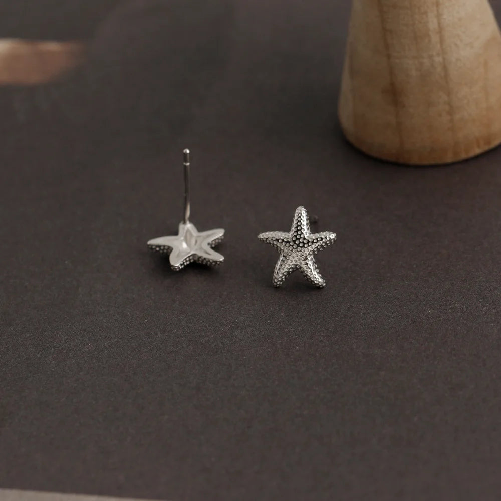 925 Sterling Silver Stud Earrings Charm Jewelry - Light Starfish - MD401 - Touchy Style