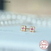 925 Sterling Silver Stud Earrings Charm Jewelry - Mini Cute Flower - Xm333 - Touchy Style