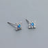 925 Sterling Silver Stud Earrings Charm Jewelry - Mini Opal Flower - YH0437 - Touchy Style