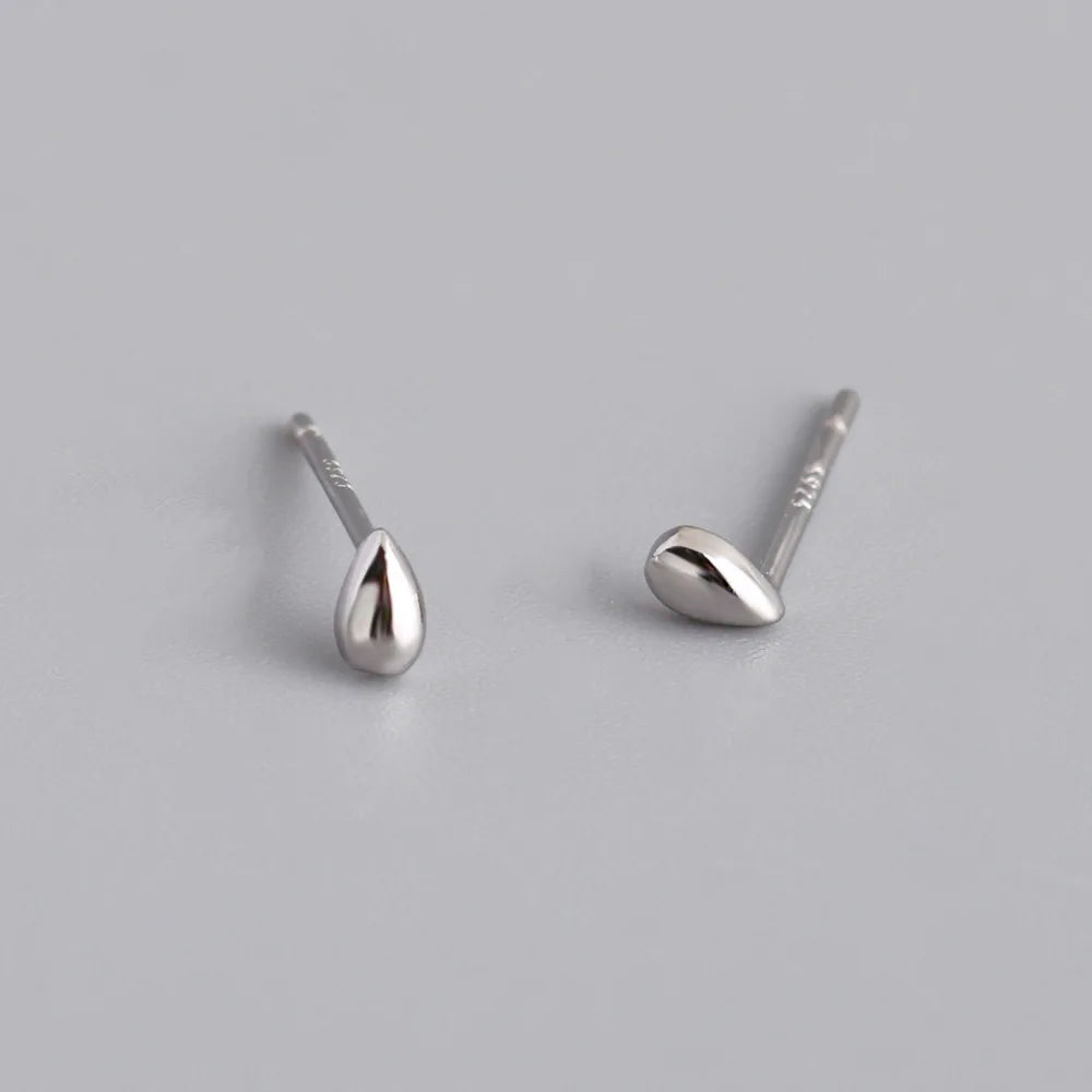 925 Sterling Silver Stud Earrings Charm Jewelry - Mini Water Drop - MD379 - Touchy Style