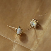 925 Sterling Silver Stud Earrings Charm Jewelry - Opal Cat Shape - Xm367 - Touchy Style