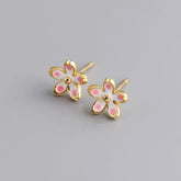 925 Sterling Silver Stud Earrings Charm Jewelry - Plum Blossom Flower - MD350 - Touchy Style