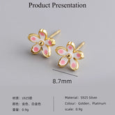 925 Sterling Silver Stud Earrings Charm Jewelry - Plum Blossom Flower - MD350 - Touchy Style