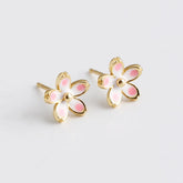 925 Sterling Silver Stud Earrings Charm Jewelry - Plum Blossom Flower - MD350 - Touchy Style