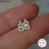 925 Sterling Silver Stud Earrings Charm Jewelry - Purple Rectangle Zircon - Xm372 - Touchy Style